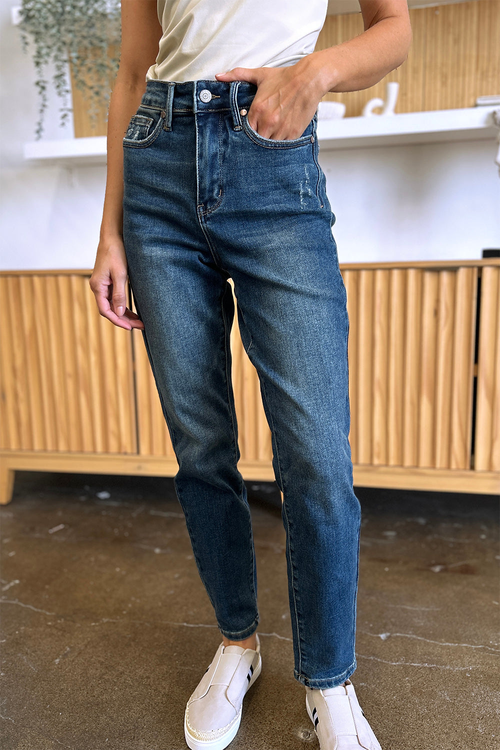 Judy Blue Full Size Tummy Control High Waist Slim Jeans - Classique Collection