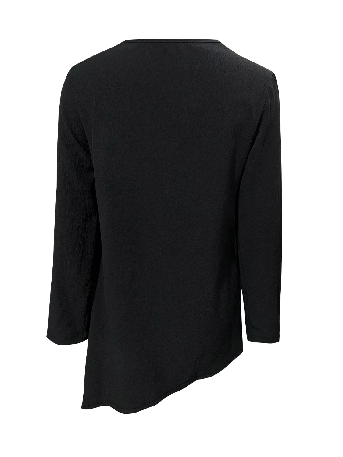 Asymmetrical Neck Long Sleeve Blouse - Classique Collection
