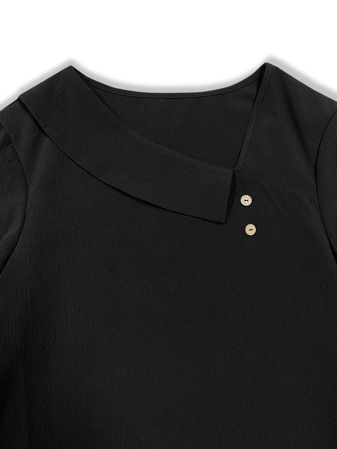 Asymmetrical Neck Long Sleeve Blouse - Classique Collection