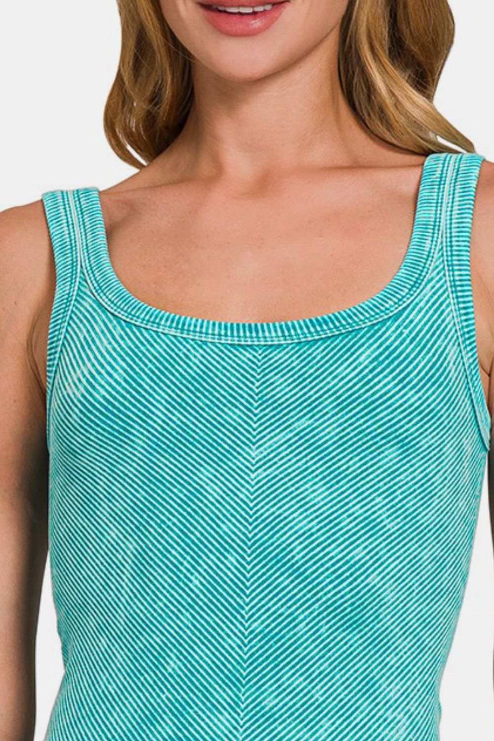 Zenana Ribbed Scoop Neck Tank - Classique Collection