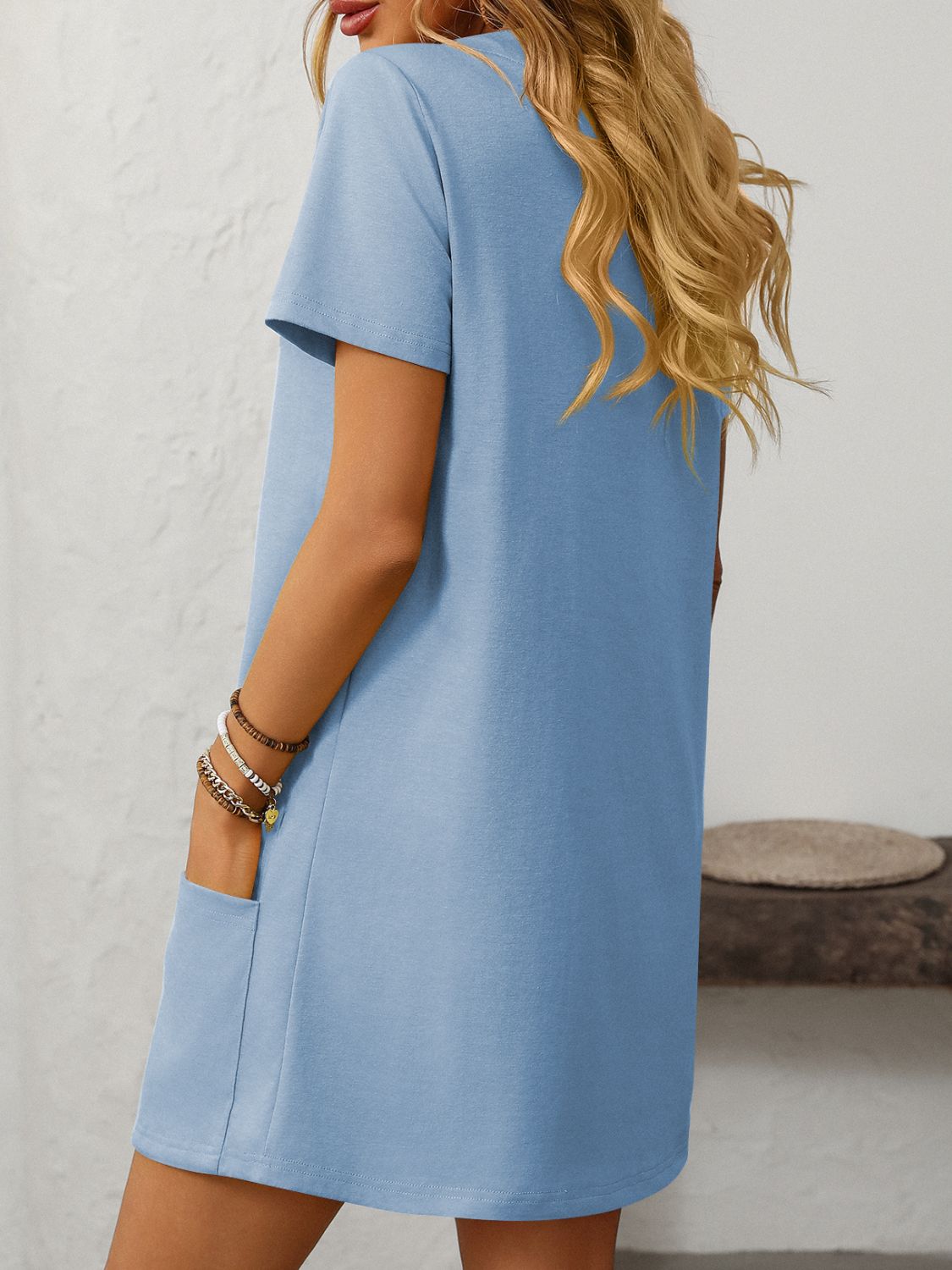 Mandy Square Neck Short Sleeve Mini Dress - Classique Collection