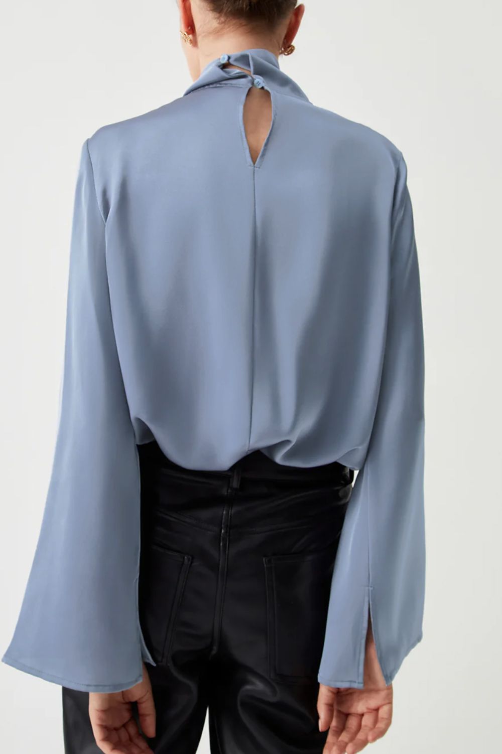 Cutout Turtleneck Long Sleeve Blouse - Classique Collection