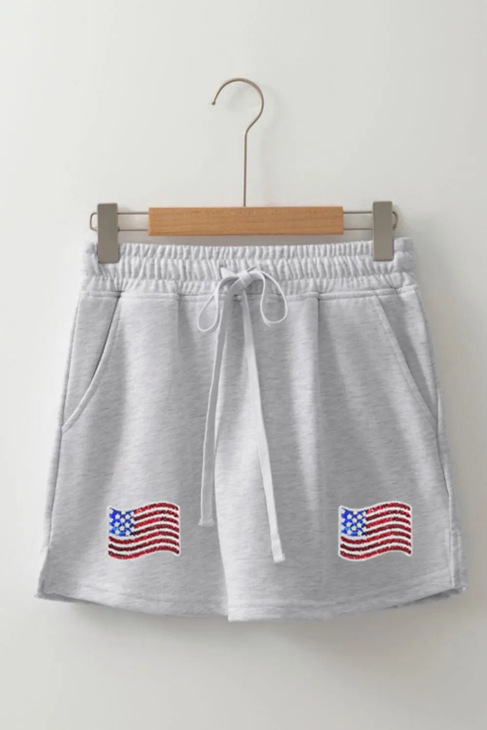 American Flag Embroidered Drawstring Casual Skirt