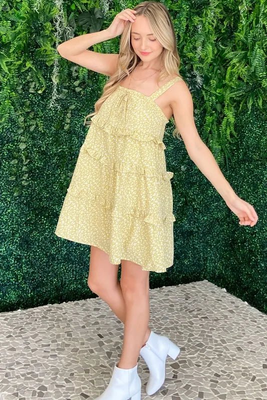 And The Why Ruffle Detailed Floral Babydoll Dress