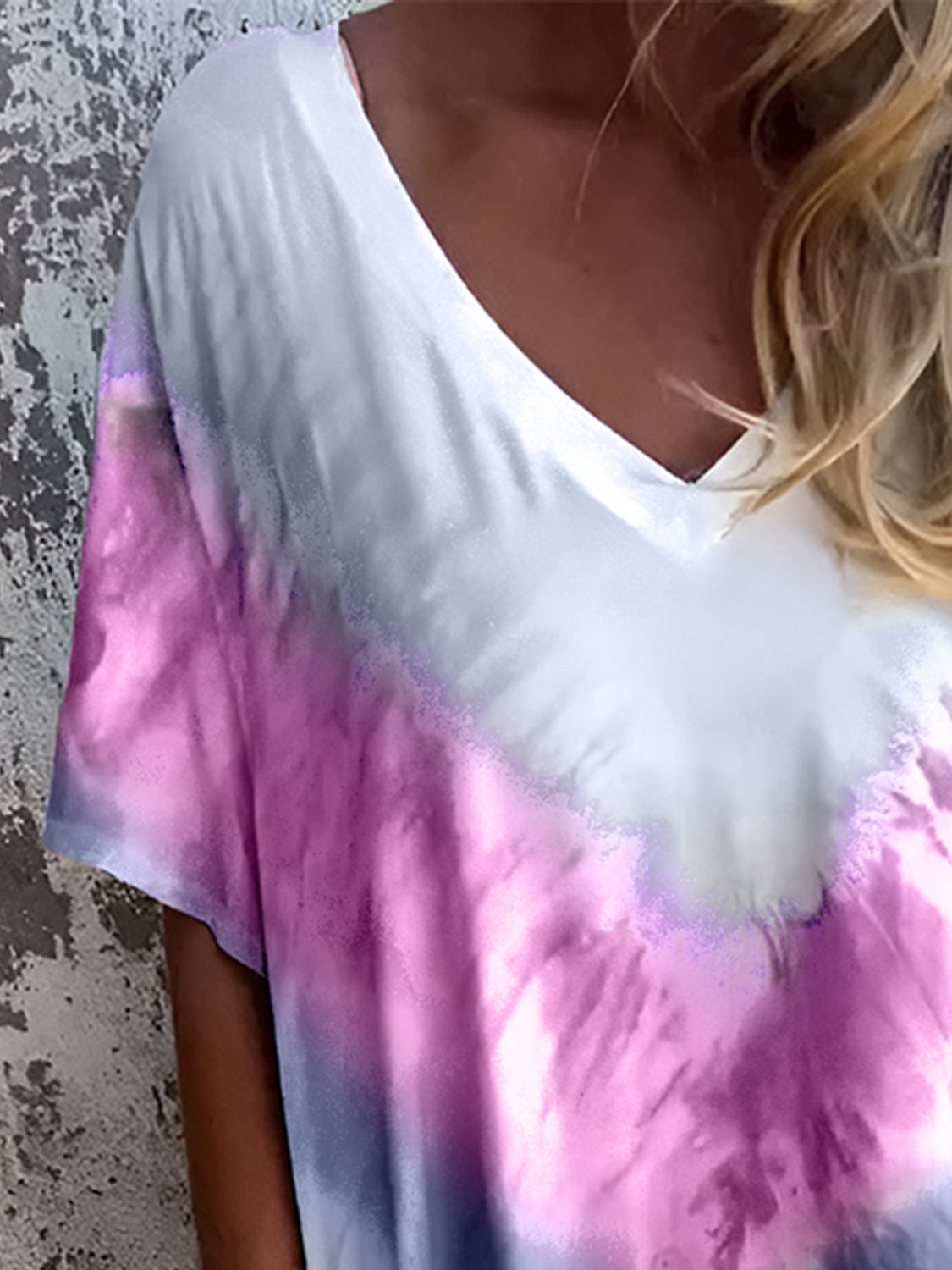 Full Size Pocketed Tie-Dye Short Sleeve Dress - Classique Collection