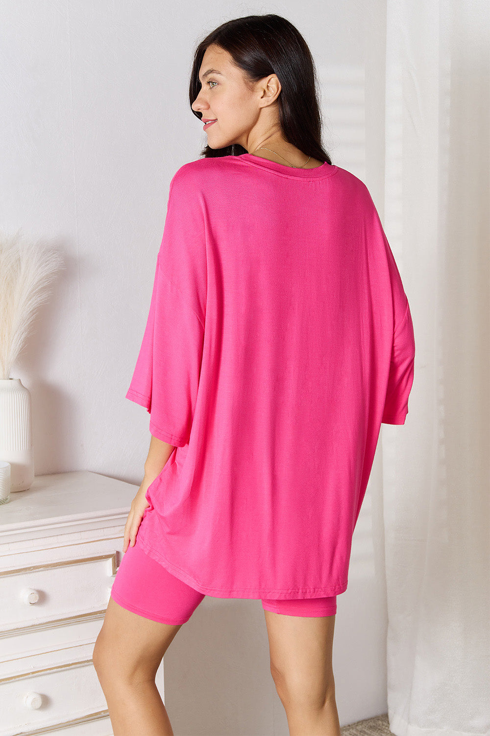 Basic Bae Full Size Soft Rayon Three-Quarter Sleeve Top and Shorts Set - ClassiQ