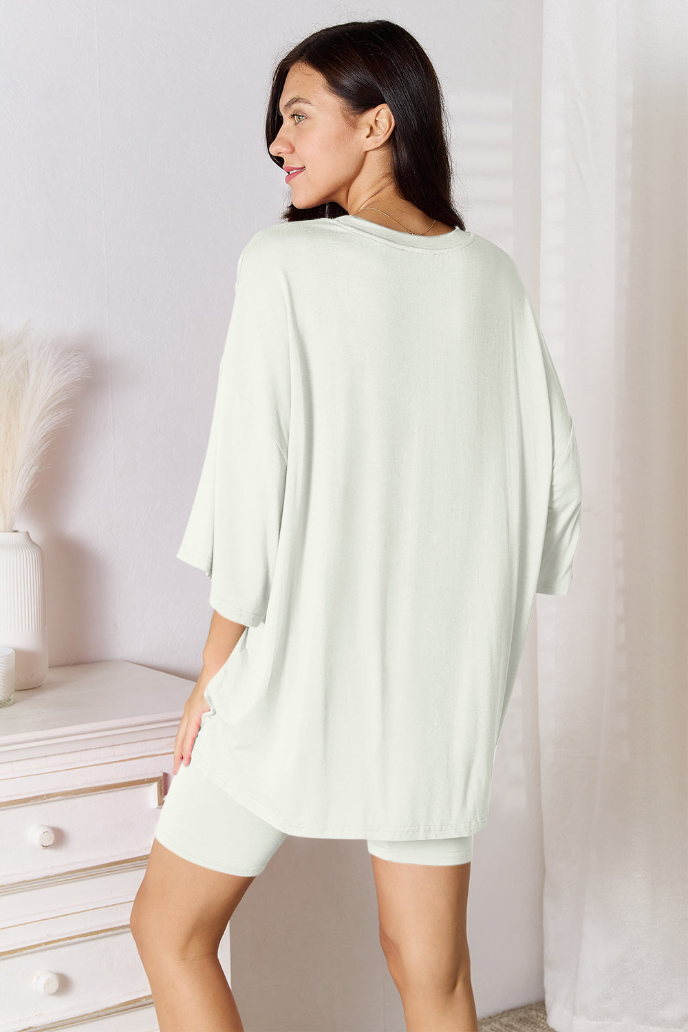 Basic Bae Full Size Soft Rayon Three-Quarter Sleeve Top and Shorts Set - ClassiQ