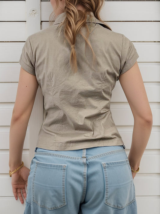 Devine Collared Neck Short Sleeve Shirt - Classique Collection