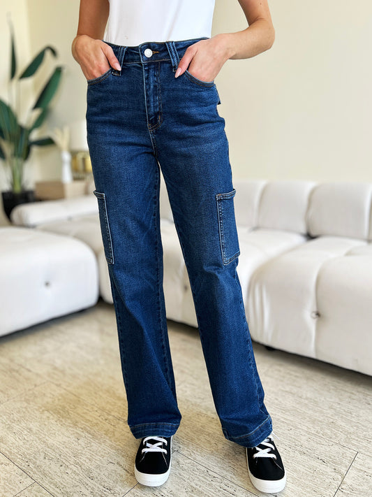 Judy Blue Full Size High Waist Cargo Jeans - Classique Collection