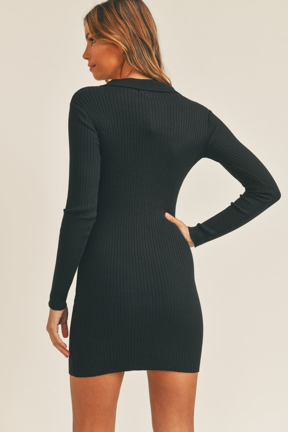 Mable Button Up Ribbed Mini Shirt Dress - Classique Collection