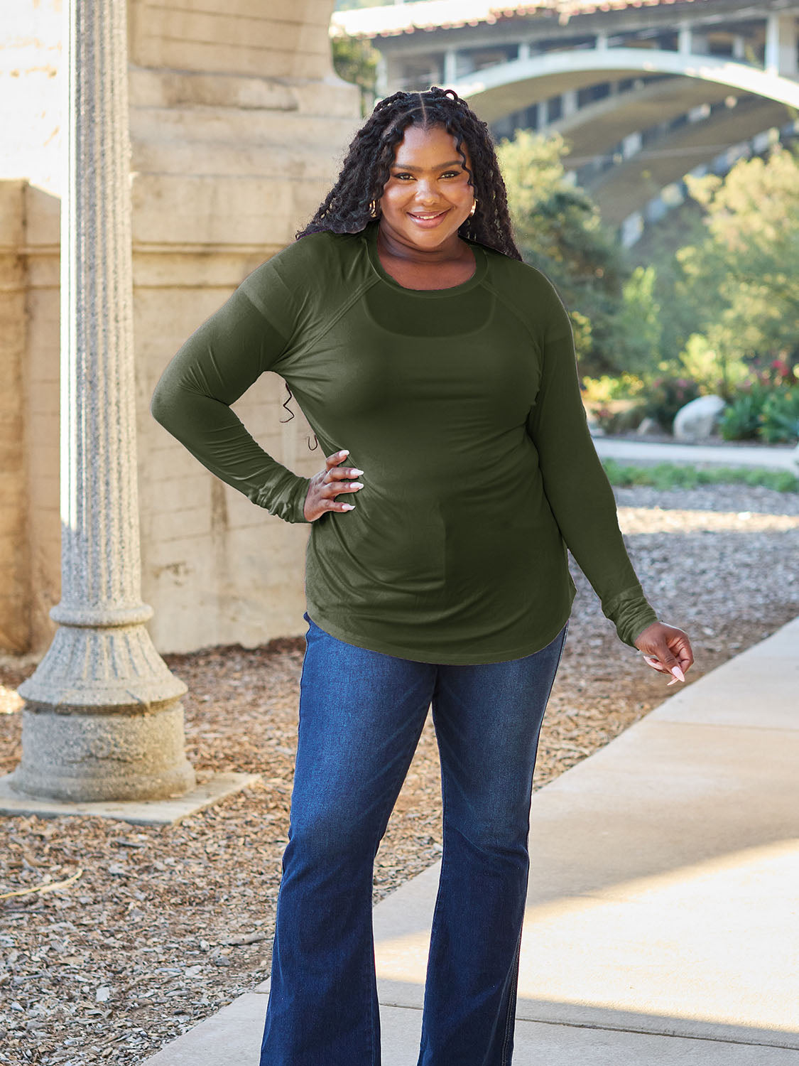 Basic Bae Full Size Round Neck Long Sleeve T-Shirt - Classique Collection