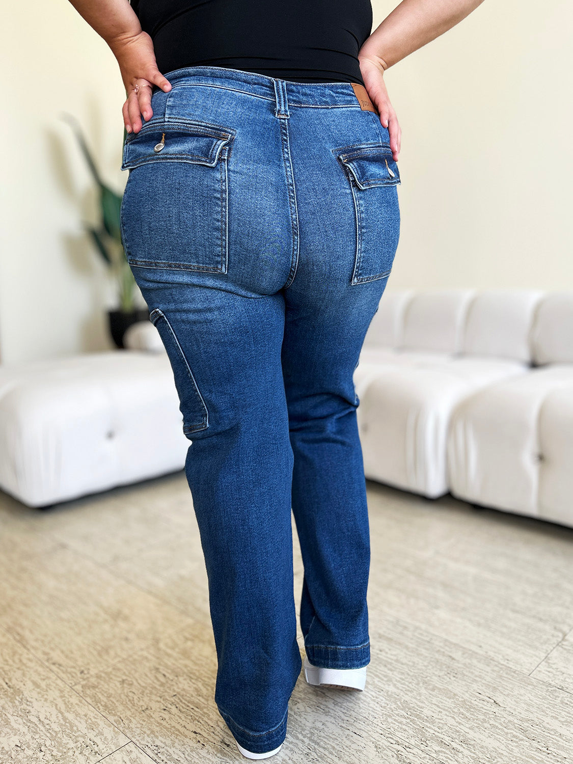 Judy Blue Full Size High Waist Cargo Jeans - Classique Collection