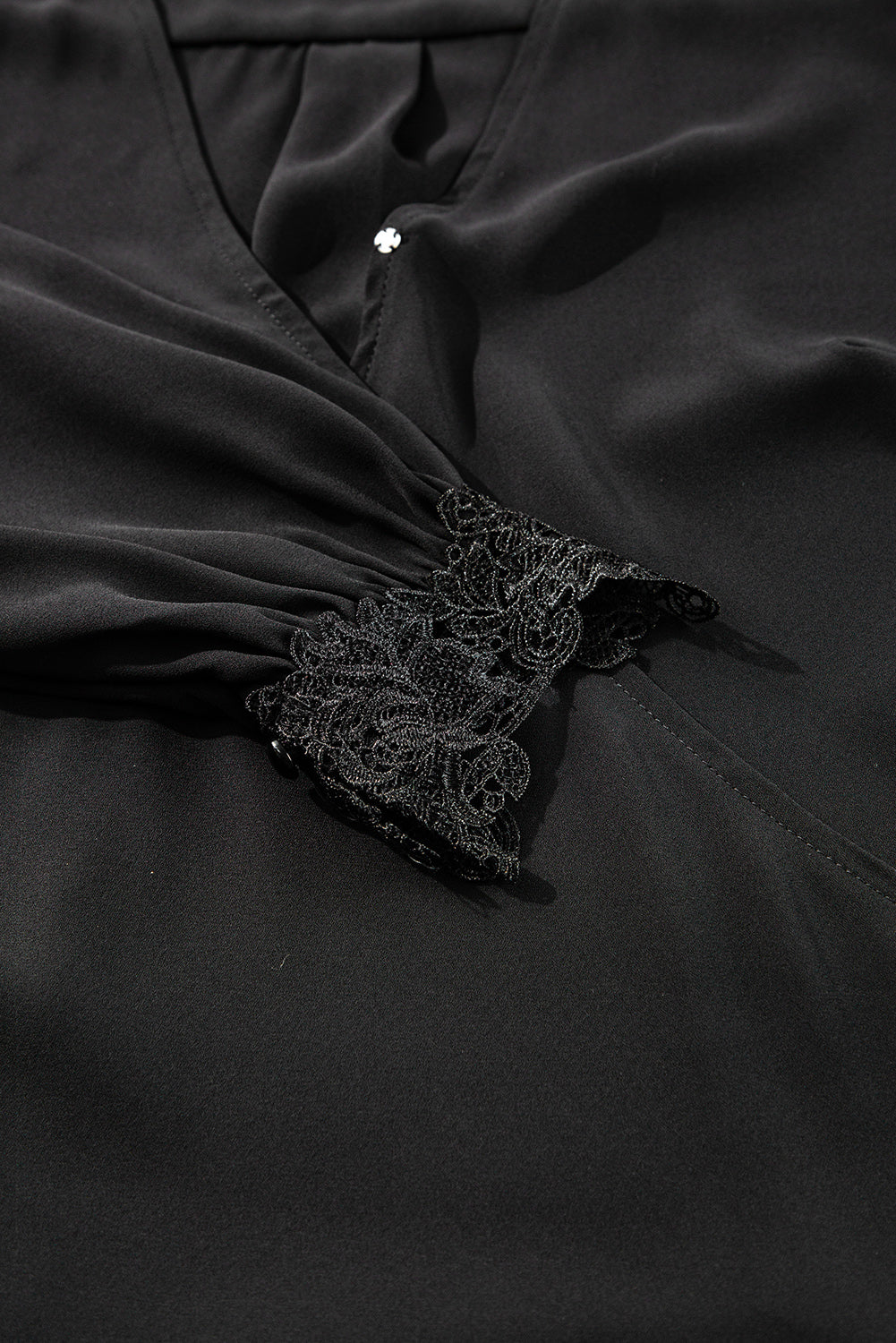 Lace Detail Surplice Long Sleeve Blouse - Classique Collection