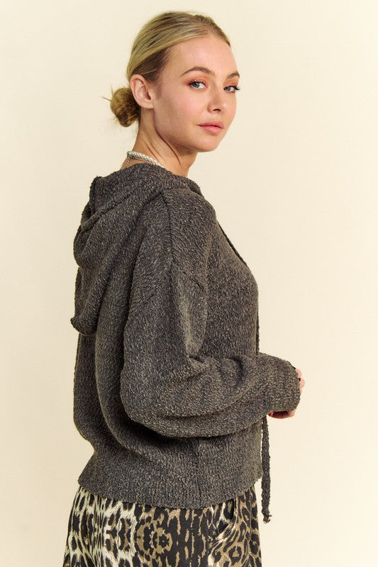 Davi & Dani Drop Shoulder Long Sleeve Hooded Sweater - Classique Collection