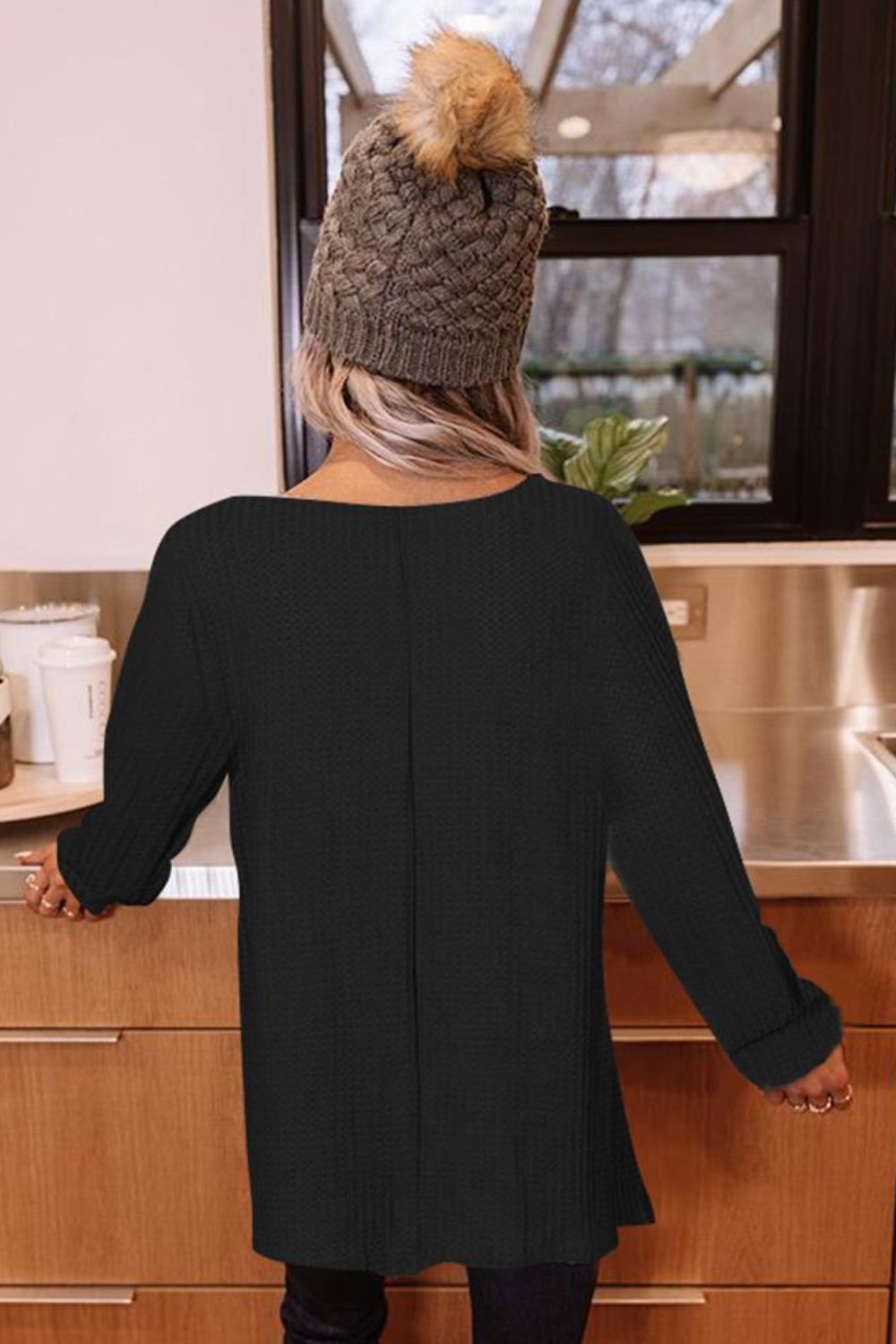 Buttoned Boat Neck Long Sleeve Blouse - Classique Collection