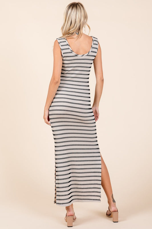 Mittoshop Striped Scoop Neck Sleeveless Maxi Dress - Classique Collection