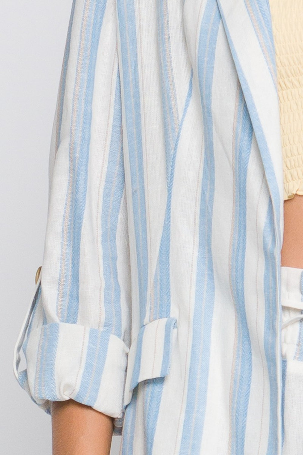 Love Tree Linen Woven Striped Blazer - Classique Collection