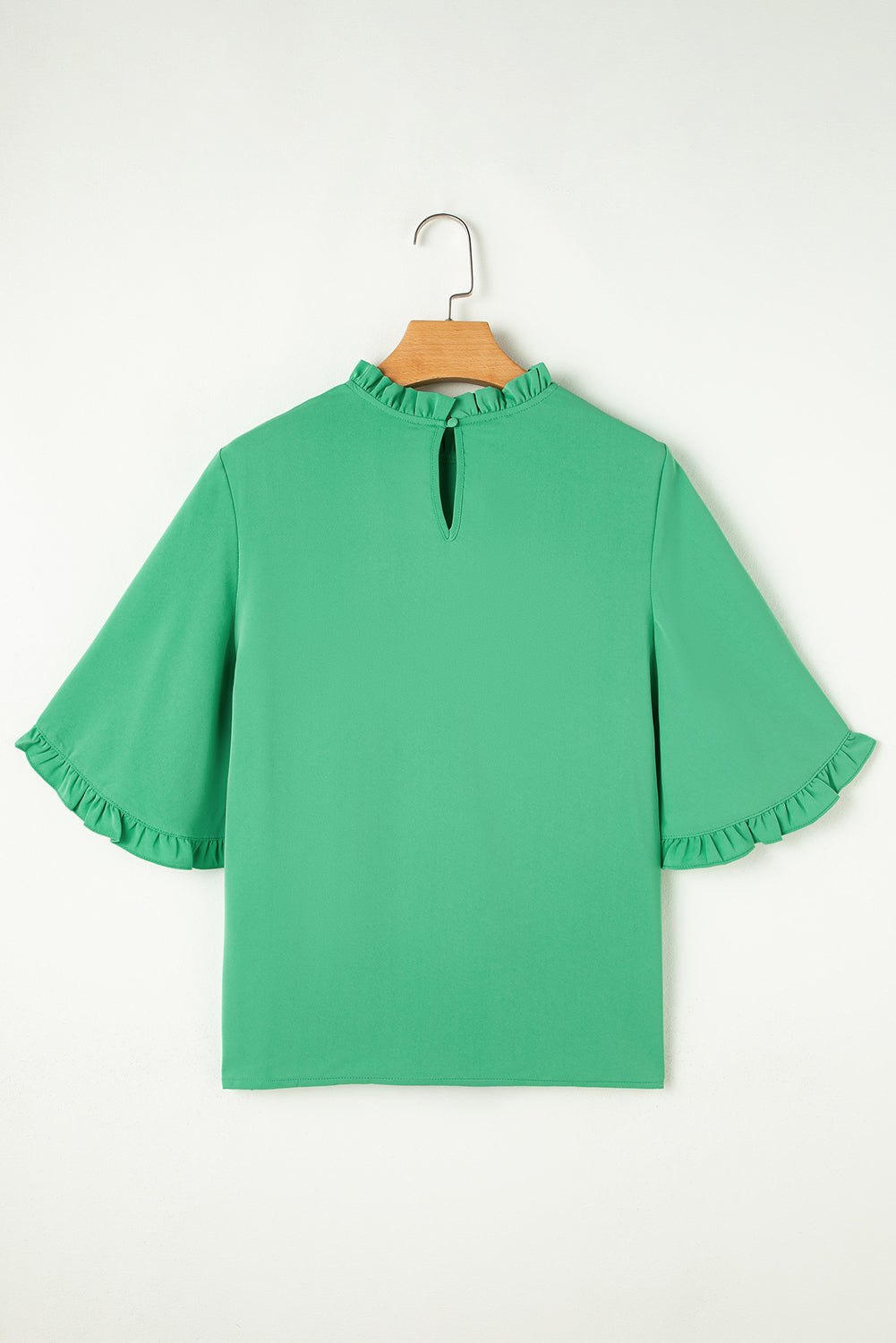 Frill Round Neck Wide Half Sleeve Blouse - Classique Collection