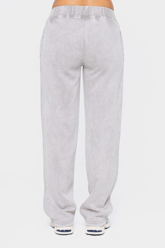 Mono B Elastic Waist Fleece Pants with Pockets - Classique Collection