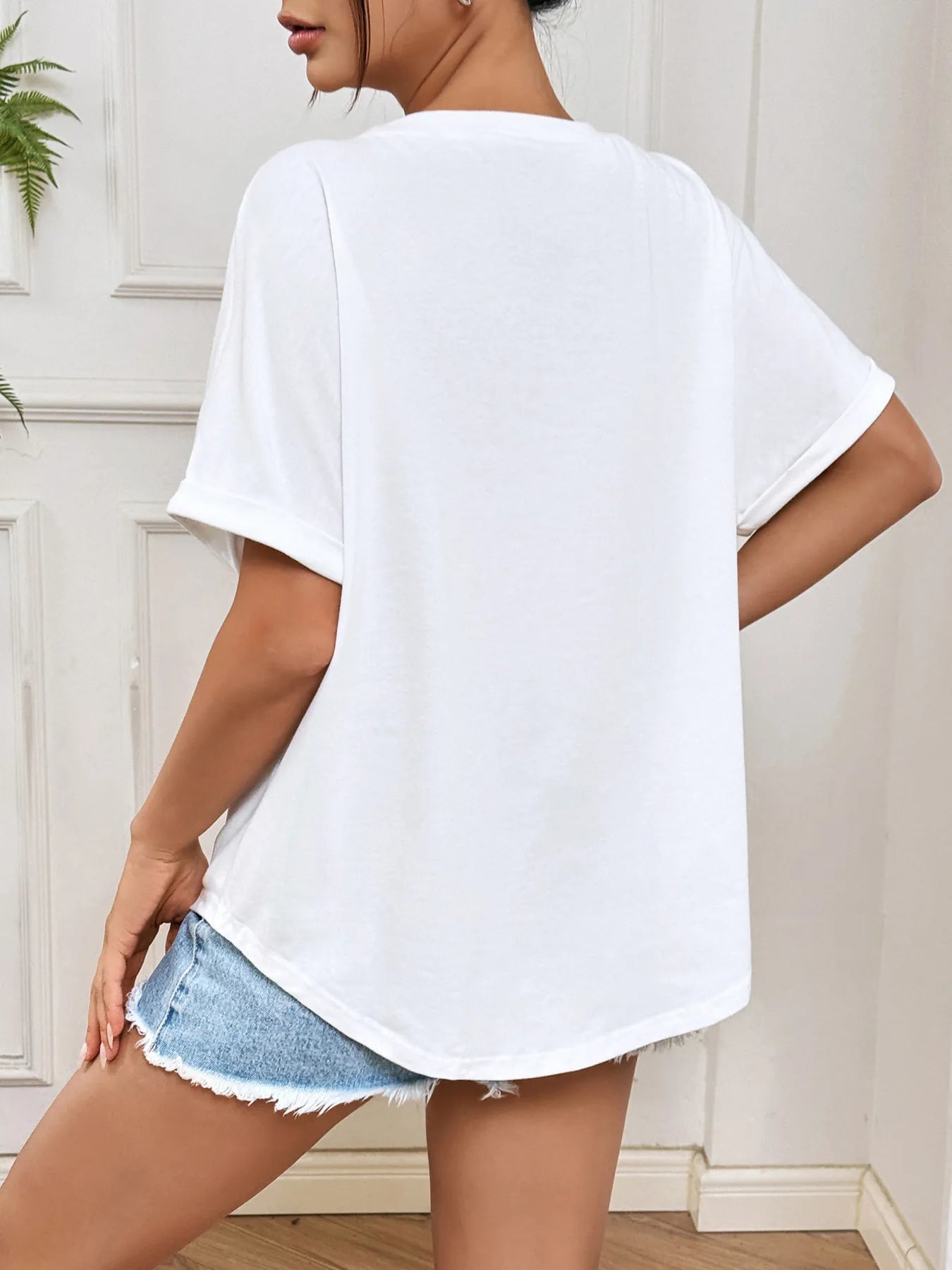 Bow Oversized Round Neck T-Shirt