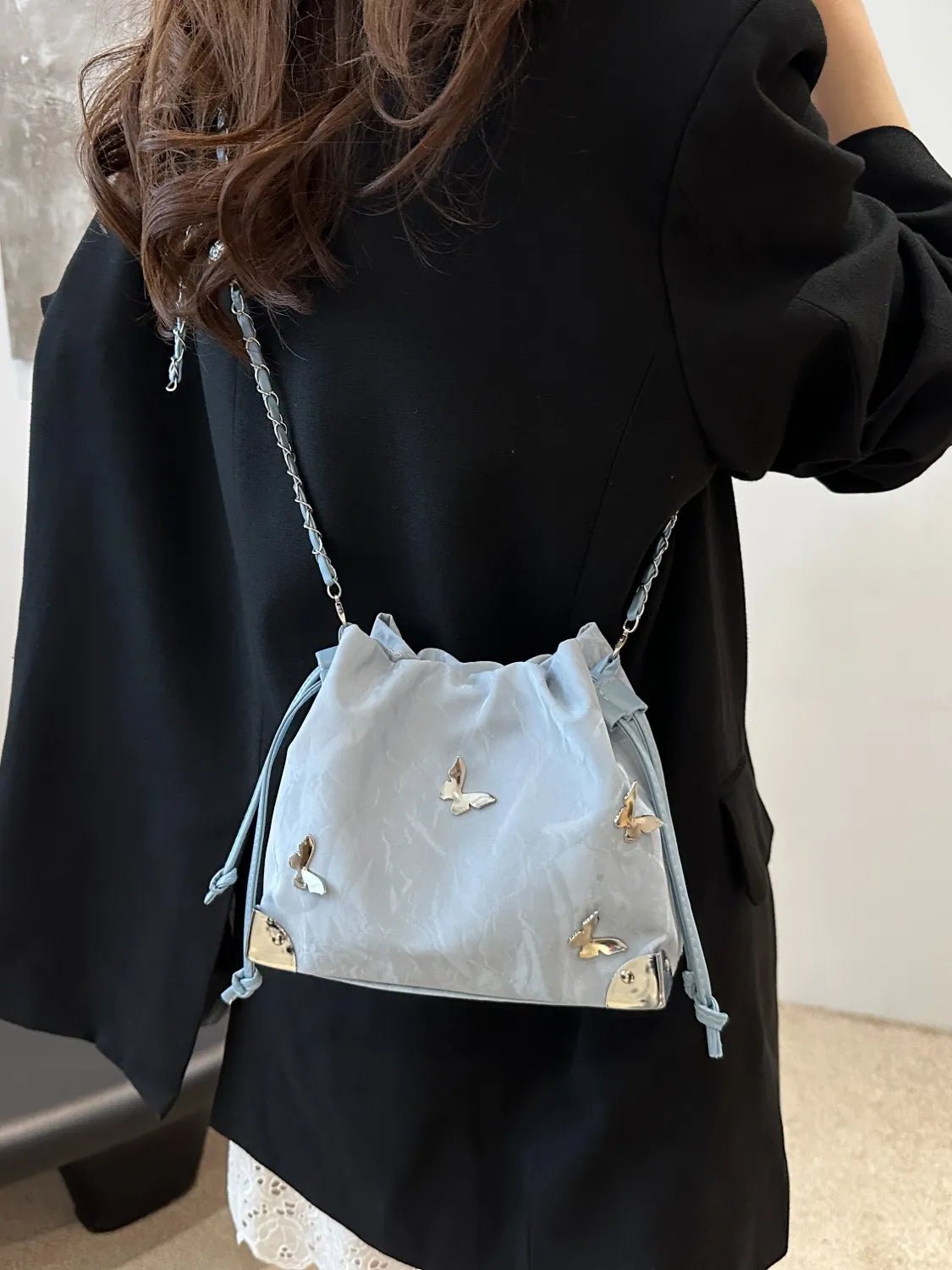 Butterfly Drawstring Bucket BagBag
