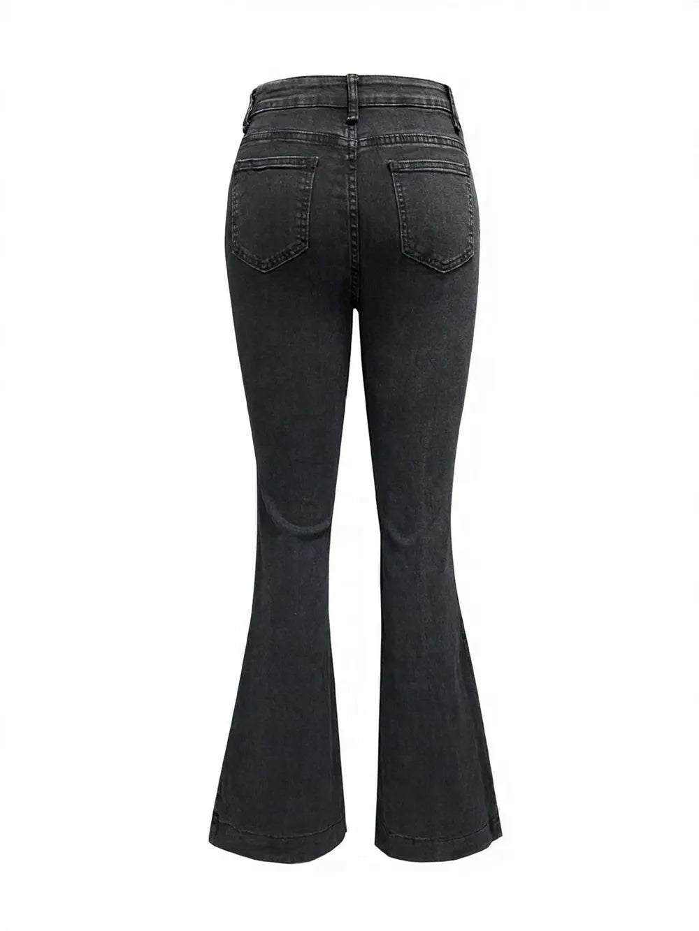 Button Fly High Waist Flare Jeans