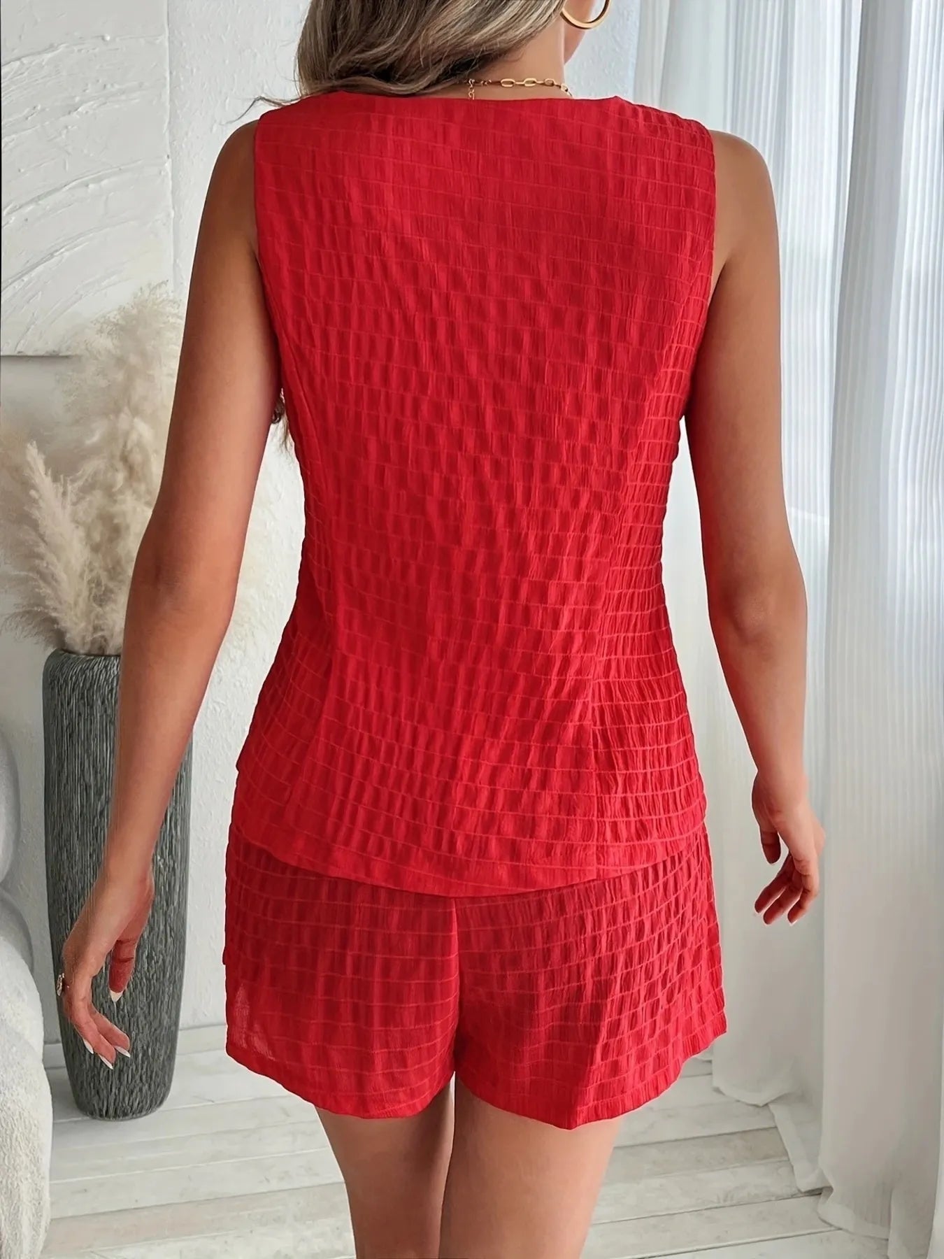 Button - Front Vest and Shorts Set