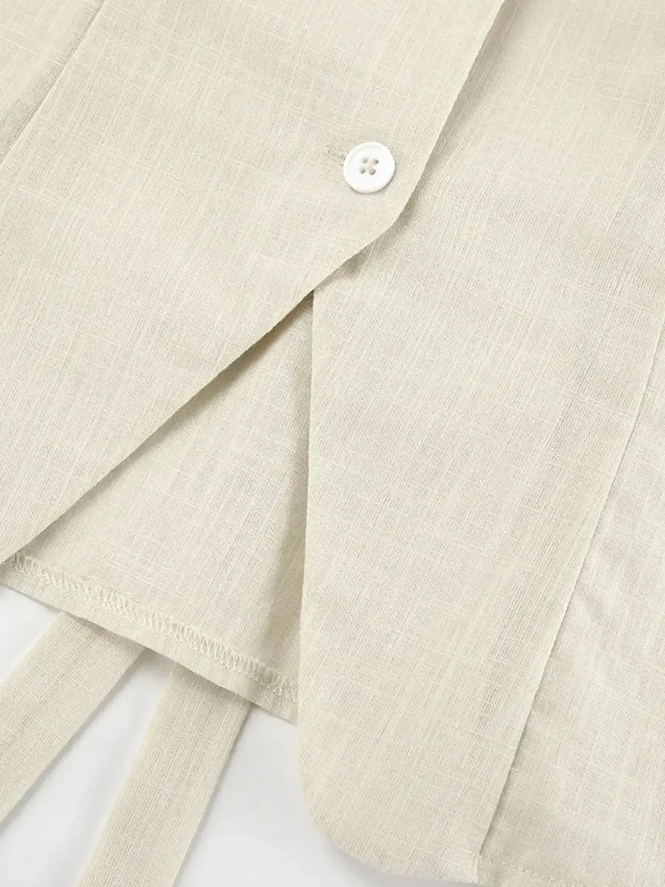 Button Up V - Neck Vest and Shorts Set