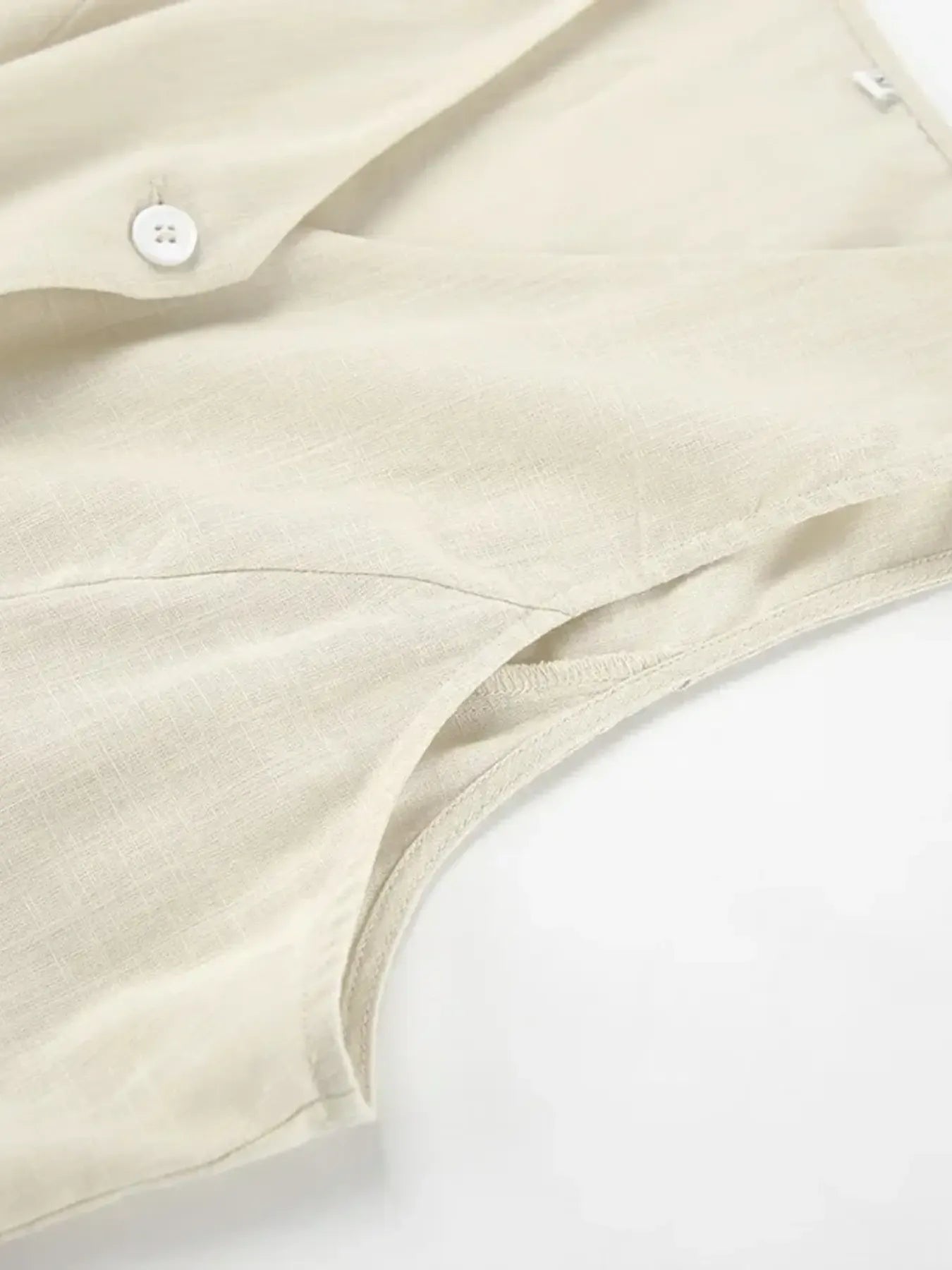 Button Up V - Neck Vest and Shorts Set