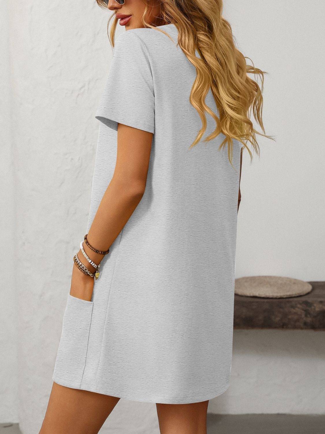 Mandy Square Neck Short Sleeve Mini Dress - Classique Collection
