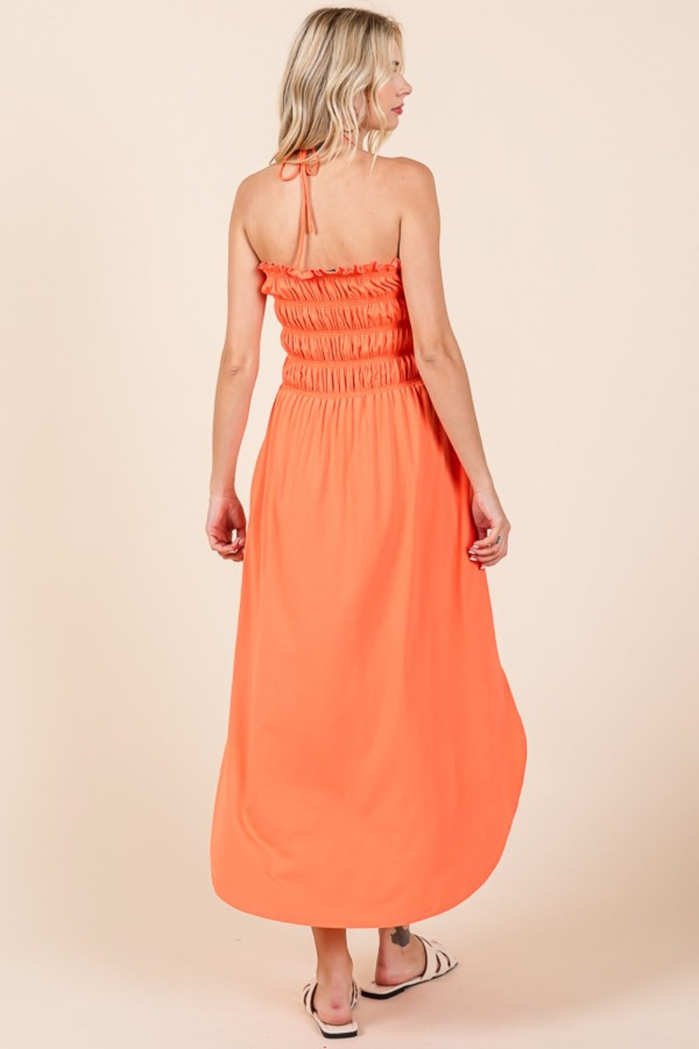 Culture Code Tie Back Shirring Dress with Pockets - Classique Collection