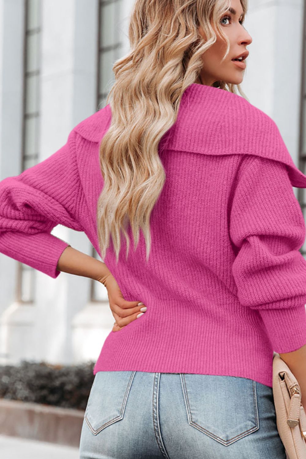 Zip Up Long Sleeve Cardigan - Classique Collection
