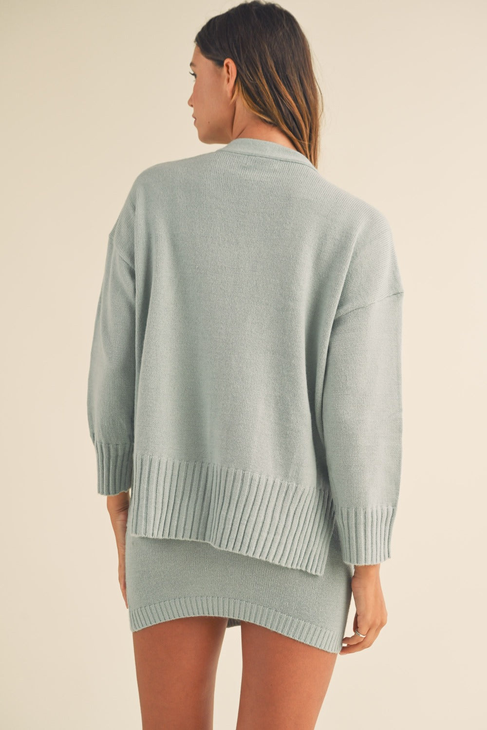 MABLE 3 Pieces Sweater Set with Crop Cami, Mini Skirt, Cardigan - ClassiQ
