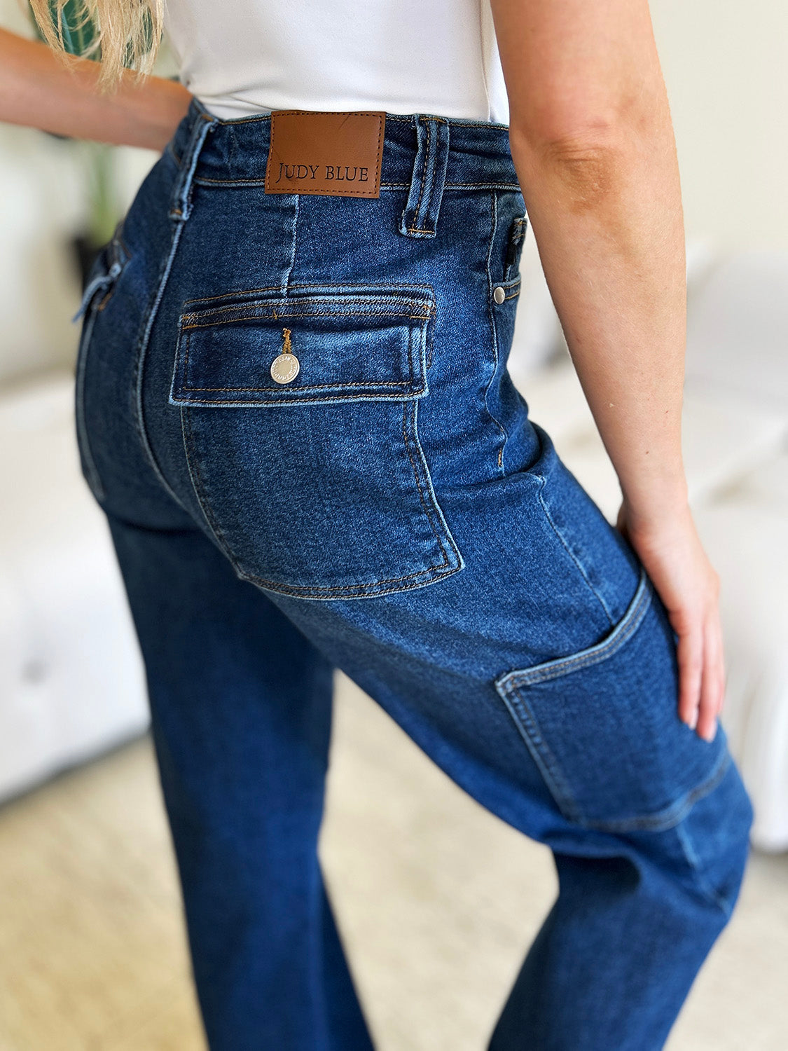 Judy Blue Full Size High Waist Cargo Jeans - Classique Collection