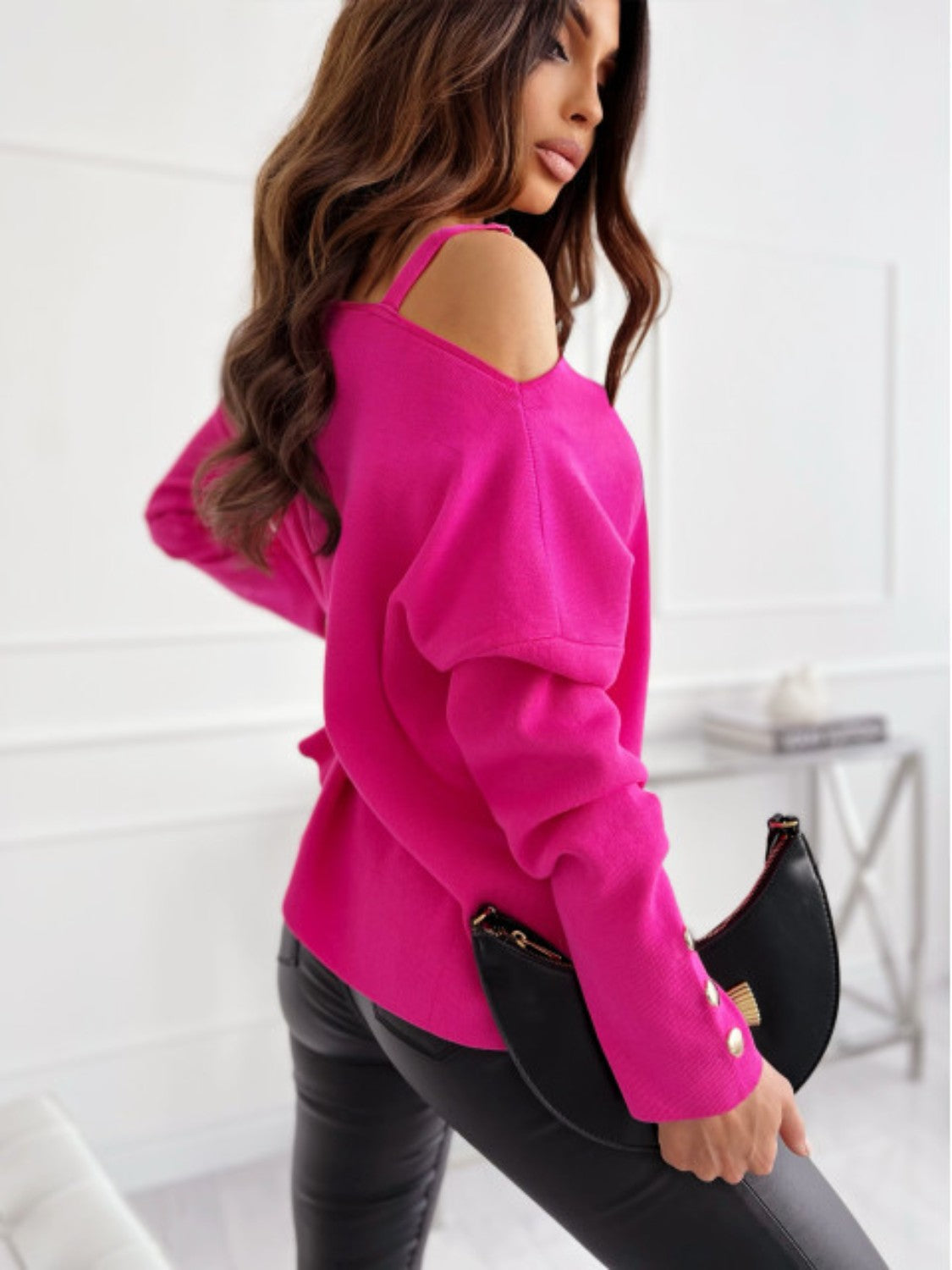 Asymmetrical Neck Buttoned Top - Classique Collection