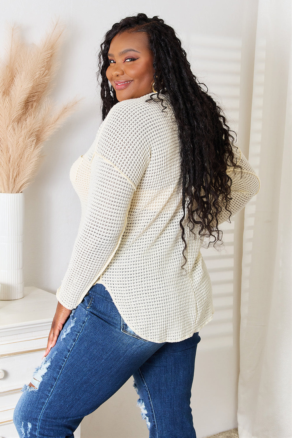 Culture Code Full Size Scoop Neck Patch Pocket Top - Classique Collection