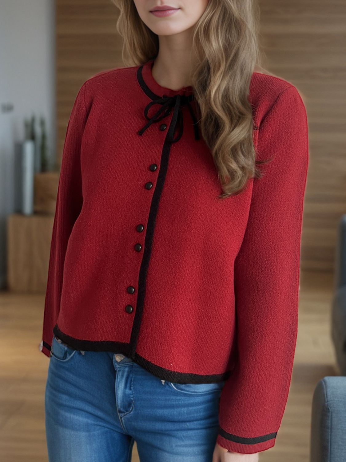 Button Down Long Sleeve Cardigan - ClassiQ