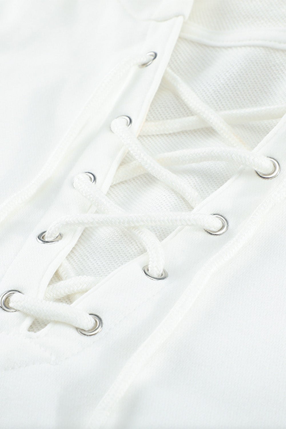 Lace Up Long Sleeve Hoodie - Classique Collection