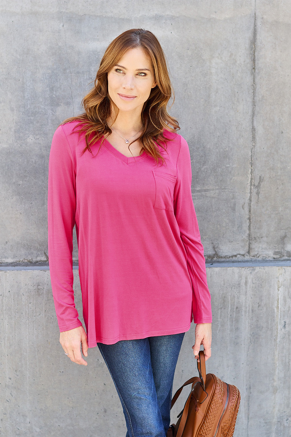 Basic Bae Full Size V-Neck Long Sleeve Top - Classique Collection