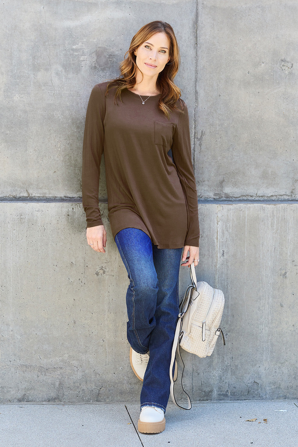Basic Bae Full Size Round Neck Long Sleeve Top - Classique Collection