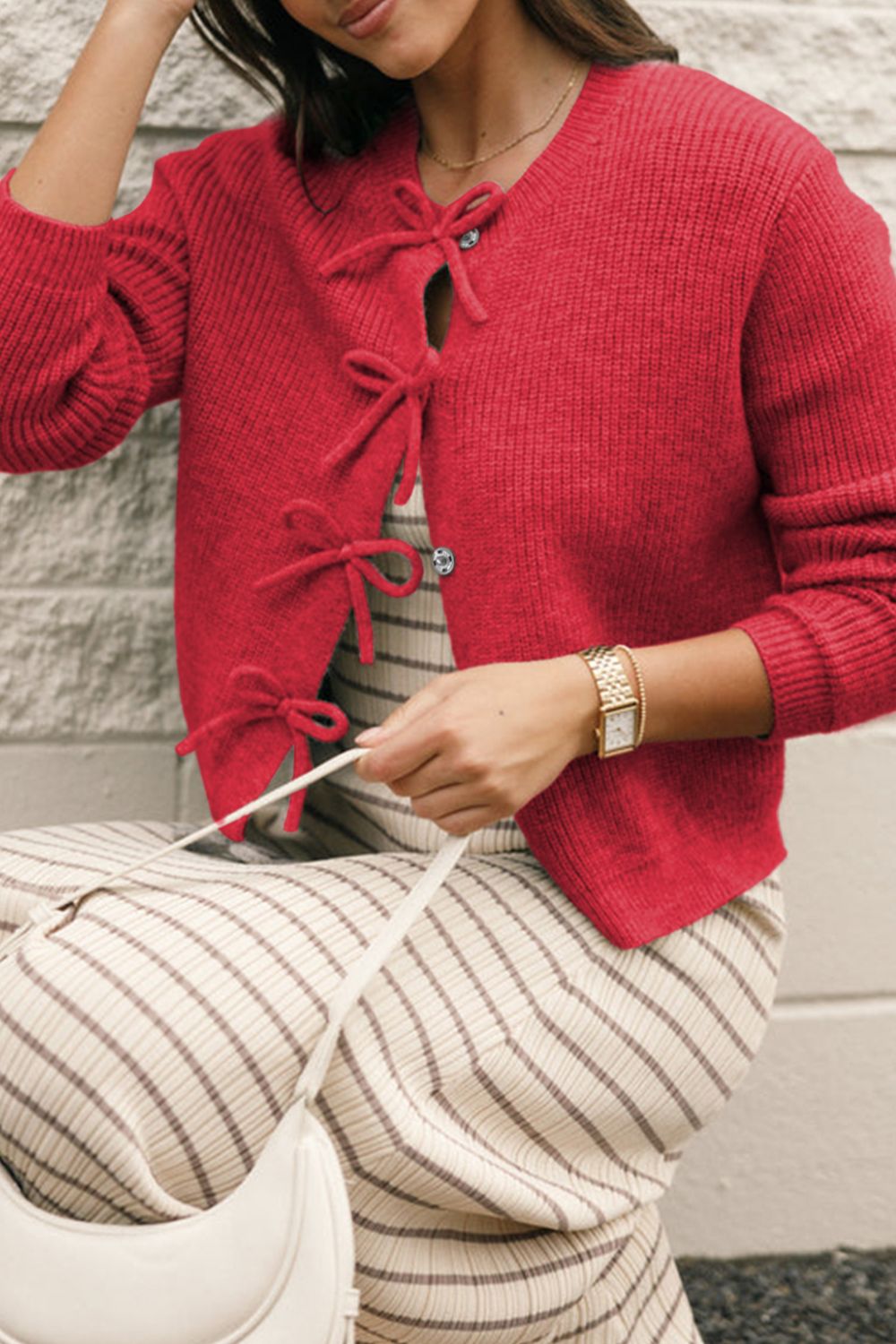 Tied Long Sleeve Cardigan - Classique Collection