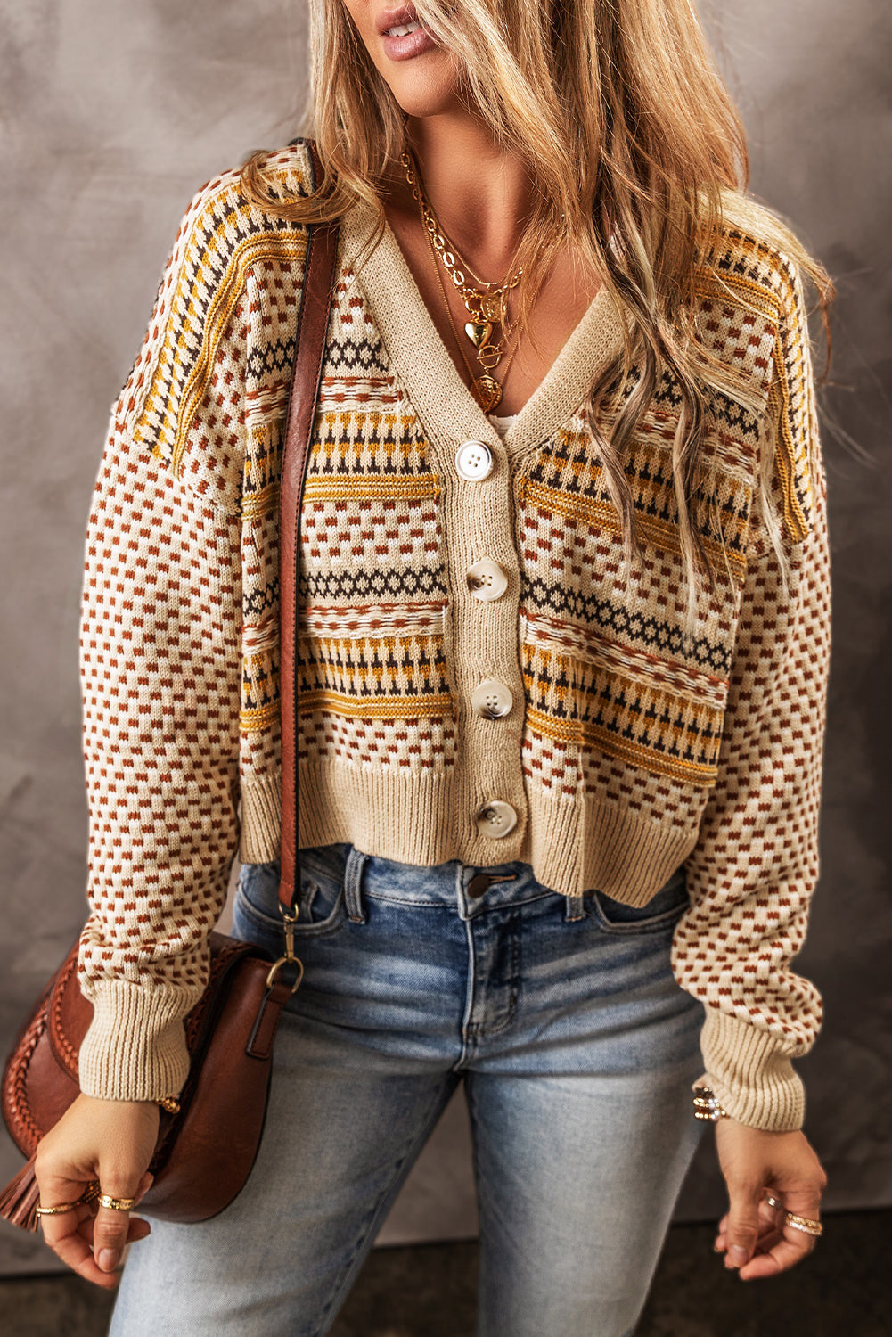 Button Down Long Sleeve Cardigan - ClassiQ