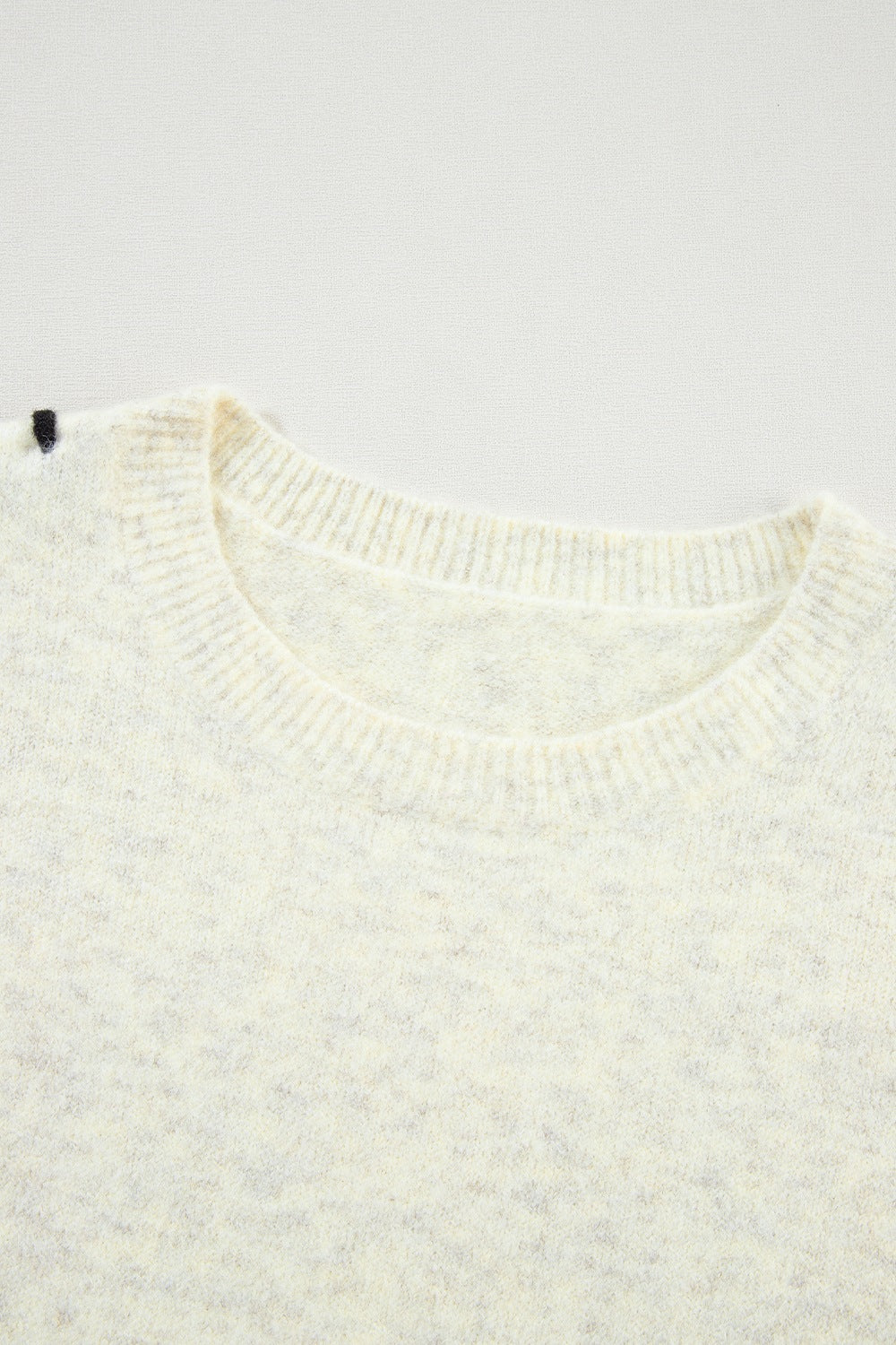 Contrast Stitch Detail Ribbed Trim Sweater - Classique Collection