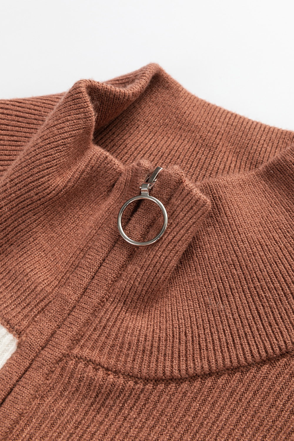 Striped Quarter Zip Cap Sleeve Sweater Dress - ClassiQ