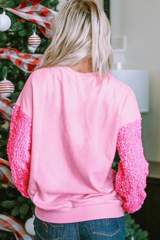 LOVE Heart Sequin Dropped Shoulder Sweatshirt - ClassiQ