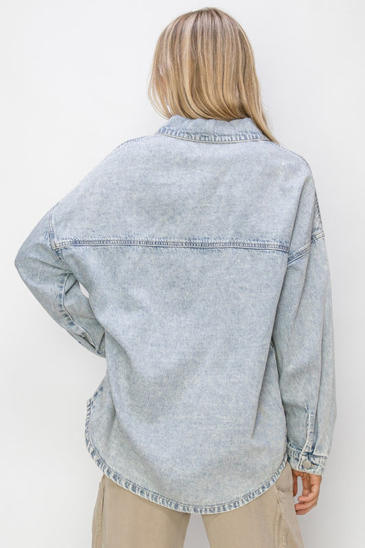 RISEN Button Up Long Sleeve Shacket - Classique Collection