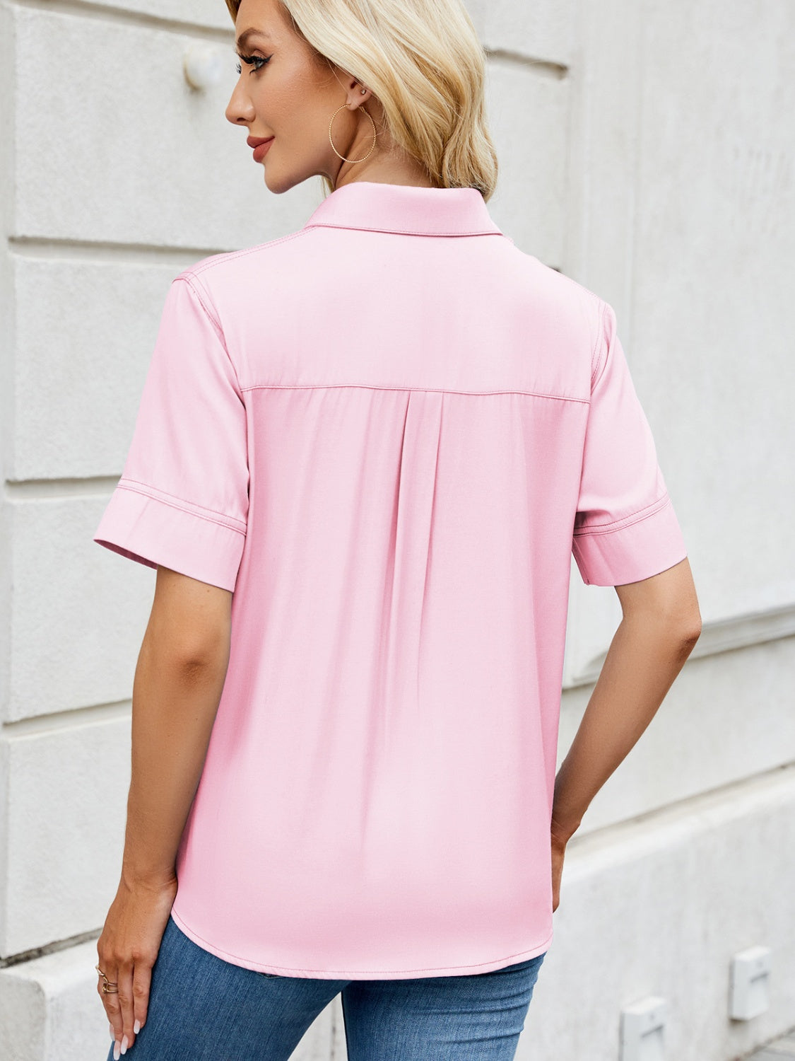 Collared Neck Short Sleeve Shirt - Classique Collection