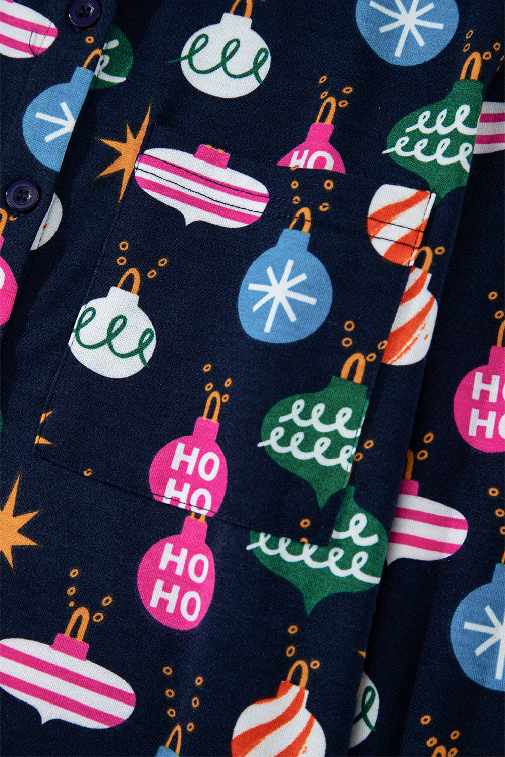 Christmas Lights Print Collared Neck Top and Pants Set - ClassiQ