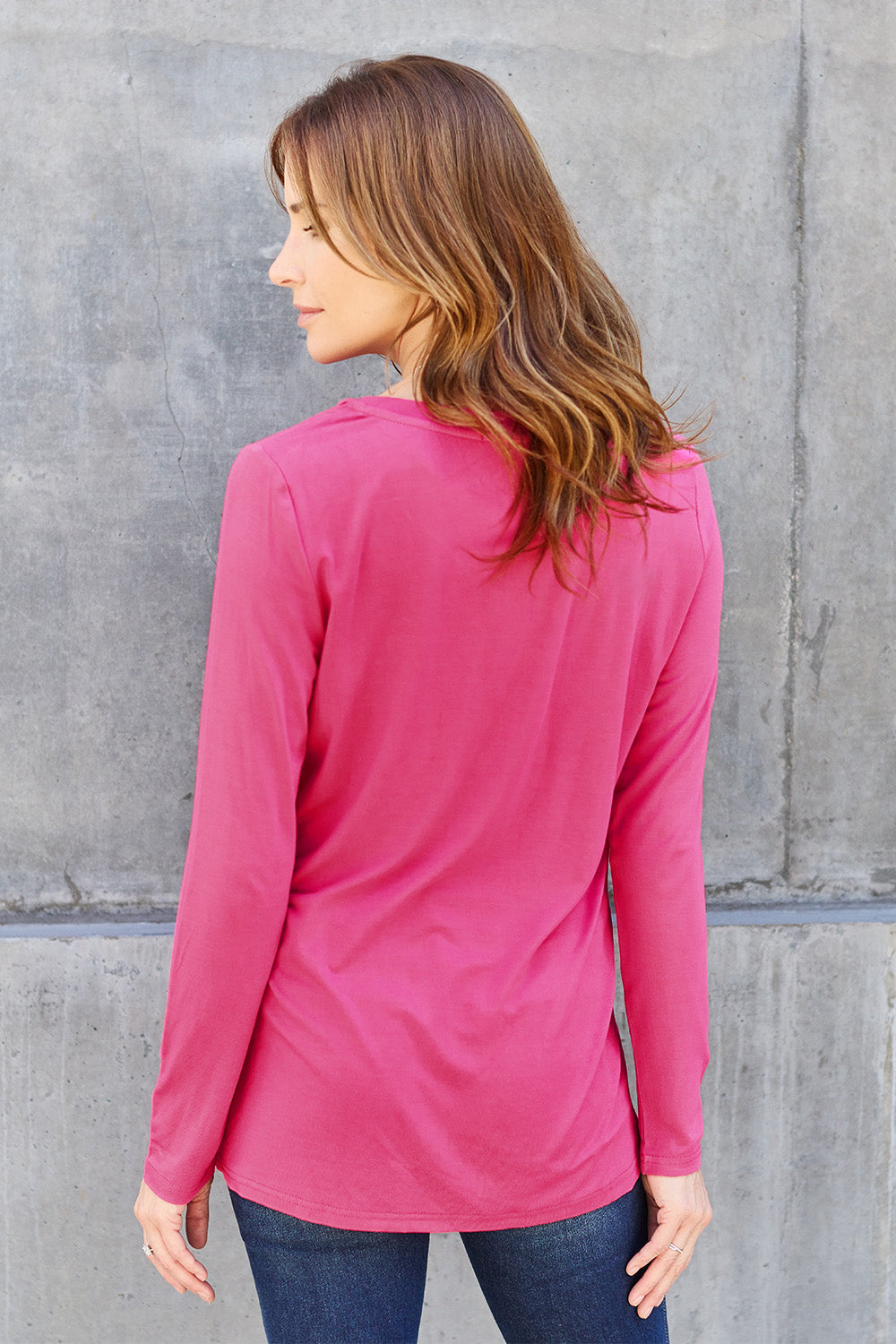 Basic Bae Full Size V-Neck Long Sleeve Top - Classique Collection