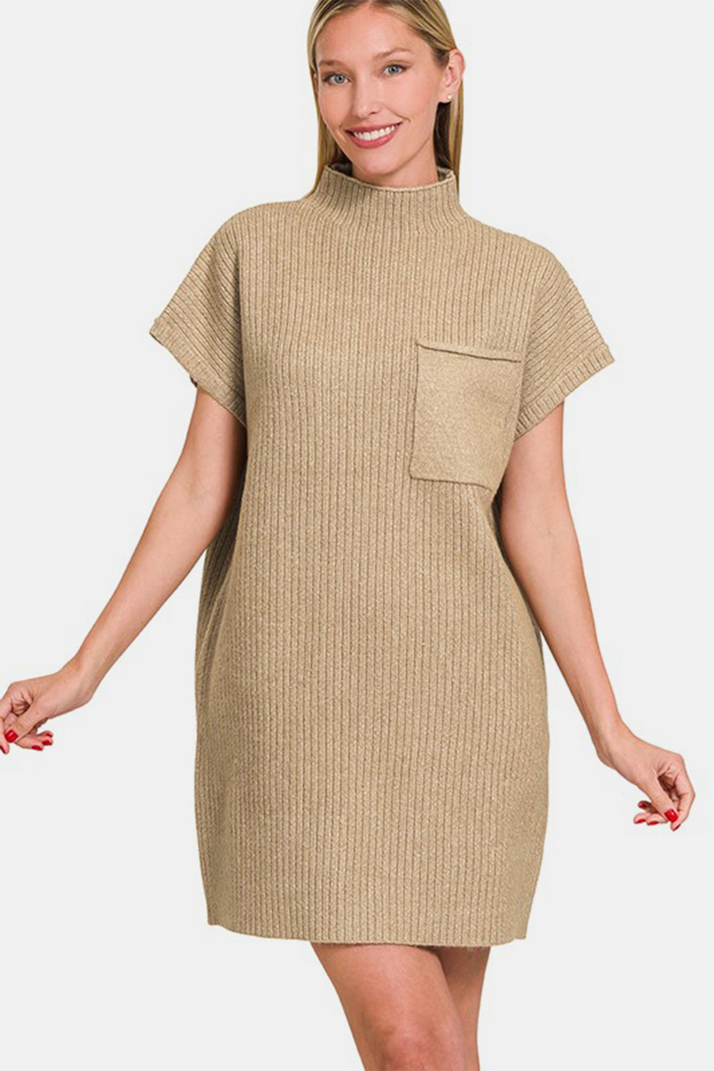 Zenana Short Sleeve Sweater Mini Dress - Classique Collection